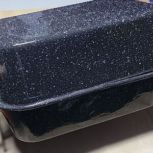 Speckled Black Enamel Roasting Pan